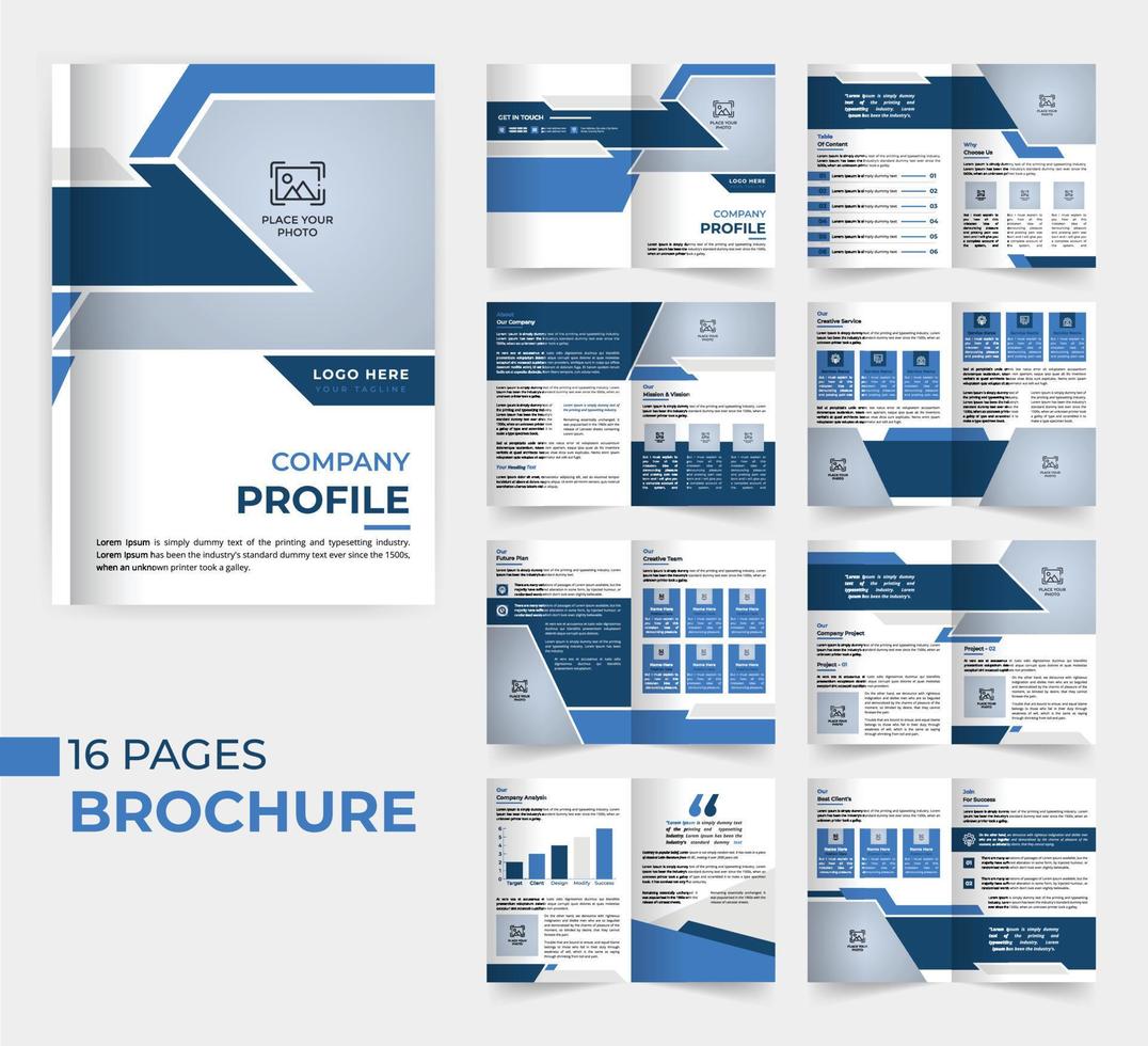 Multipage company profile business brochure template design vector