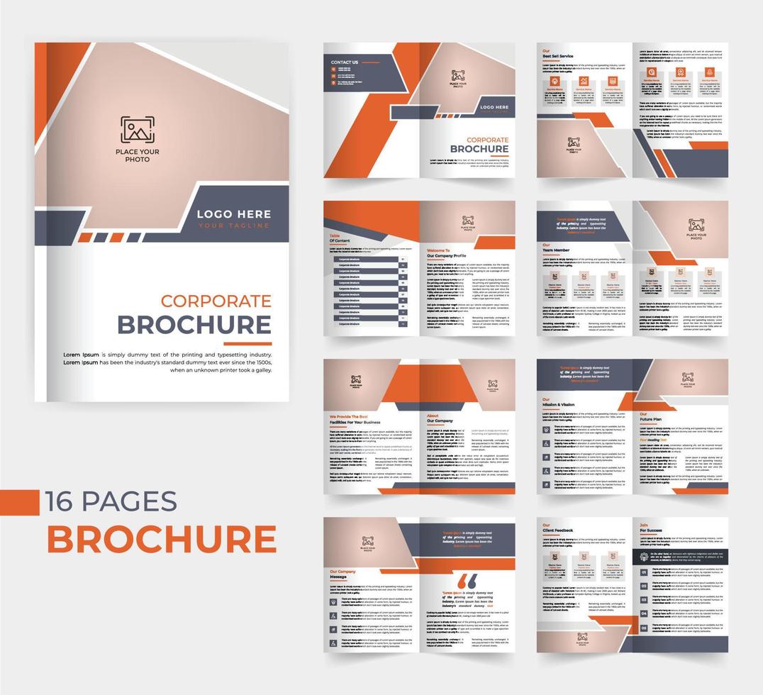 Corporate modern multipage business brochure template design minimal company profile vector