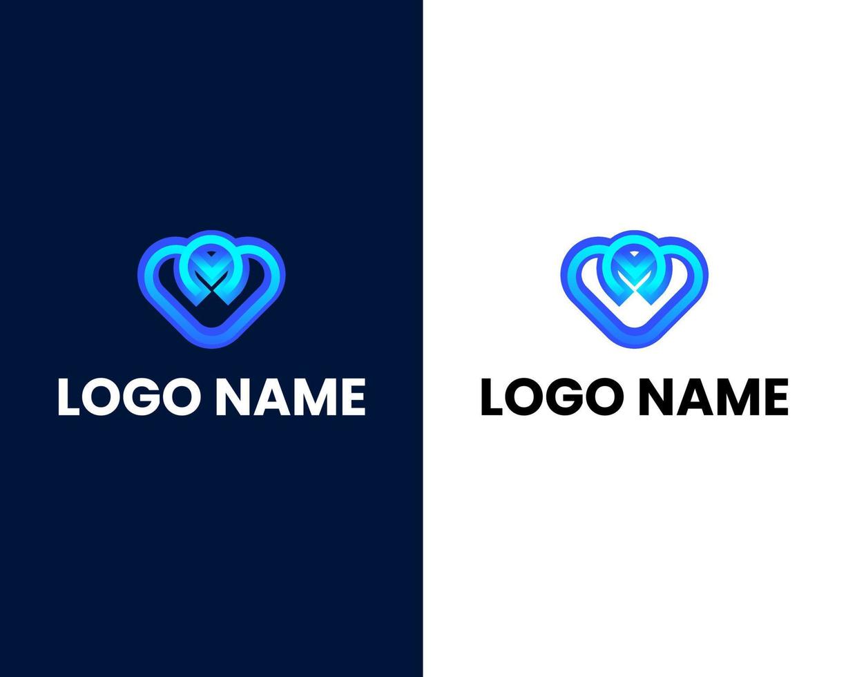 letter c with love modern logo design template vector