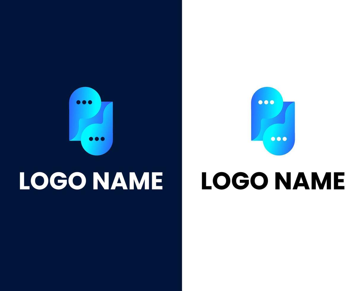 letter s and p with chat modern logo design template vector