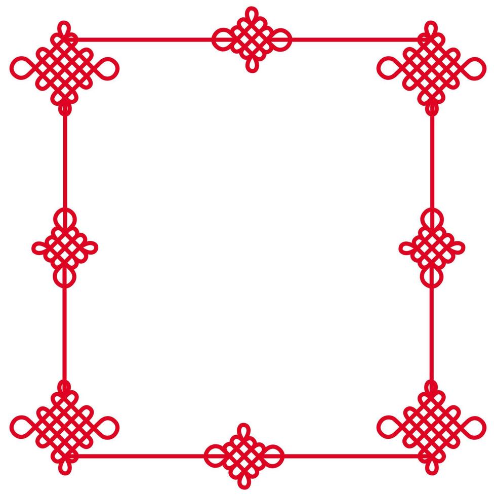 Chinese knot is a symbol of happiness and good luck. congratulatory elegant frame. vector