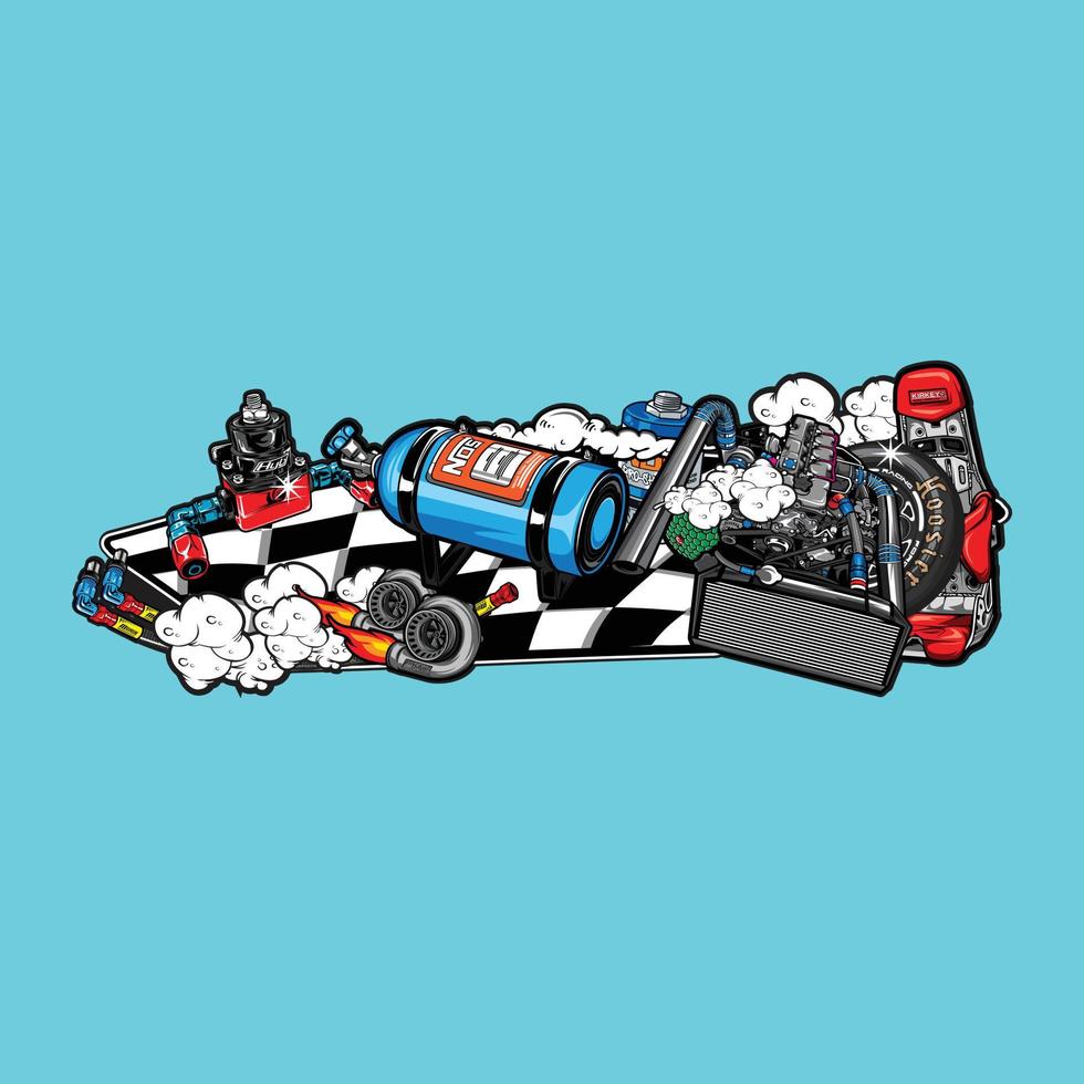 Biker Accessories Illustration vector