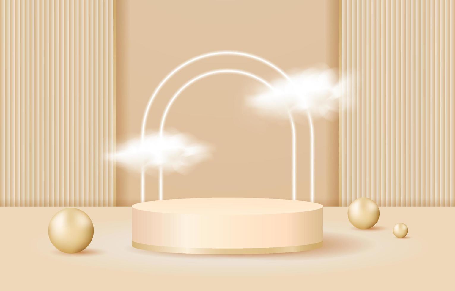 White and Gold Podium Background vector
