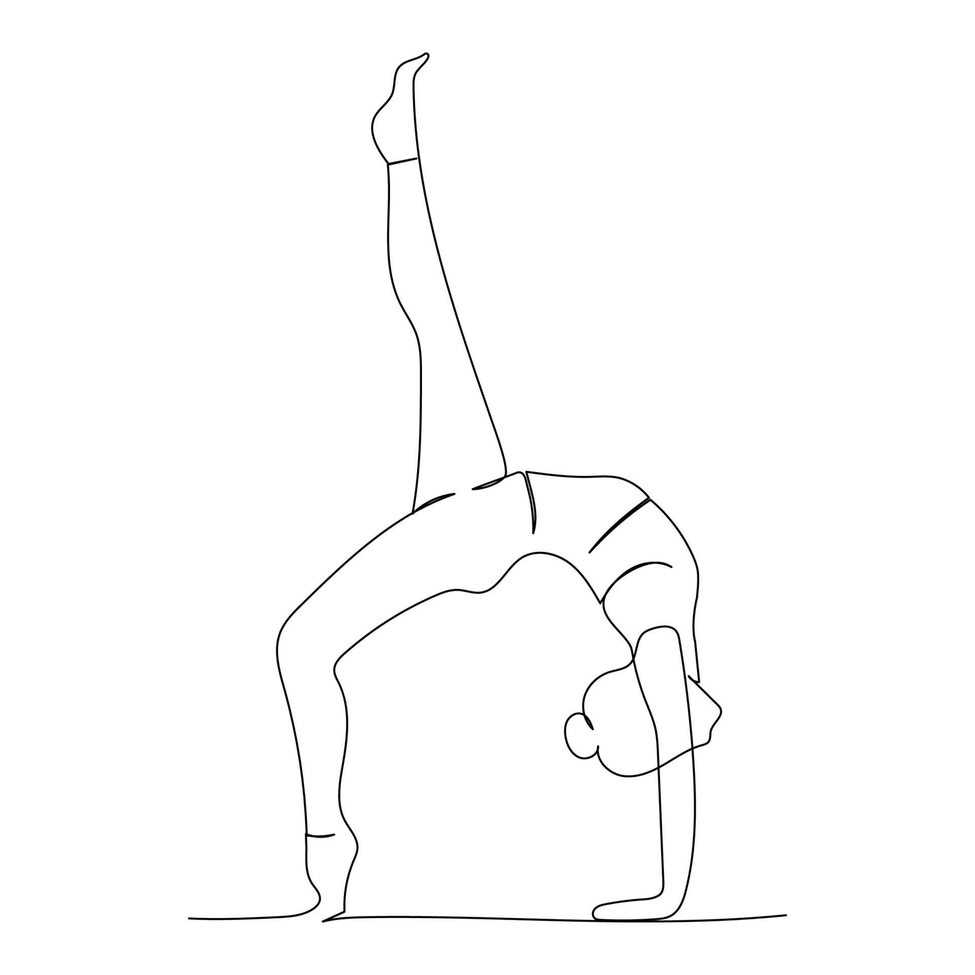 Continuous line drawing of woman doing exercise yoga. Minimalism art ...