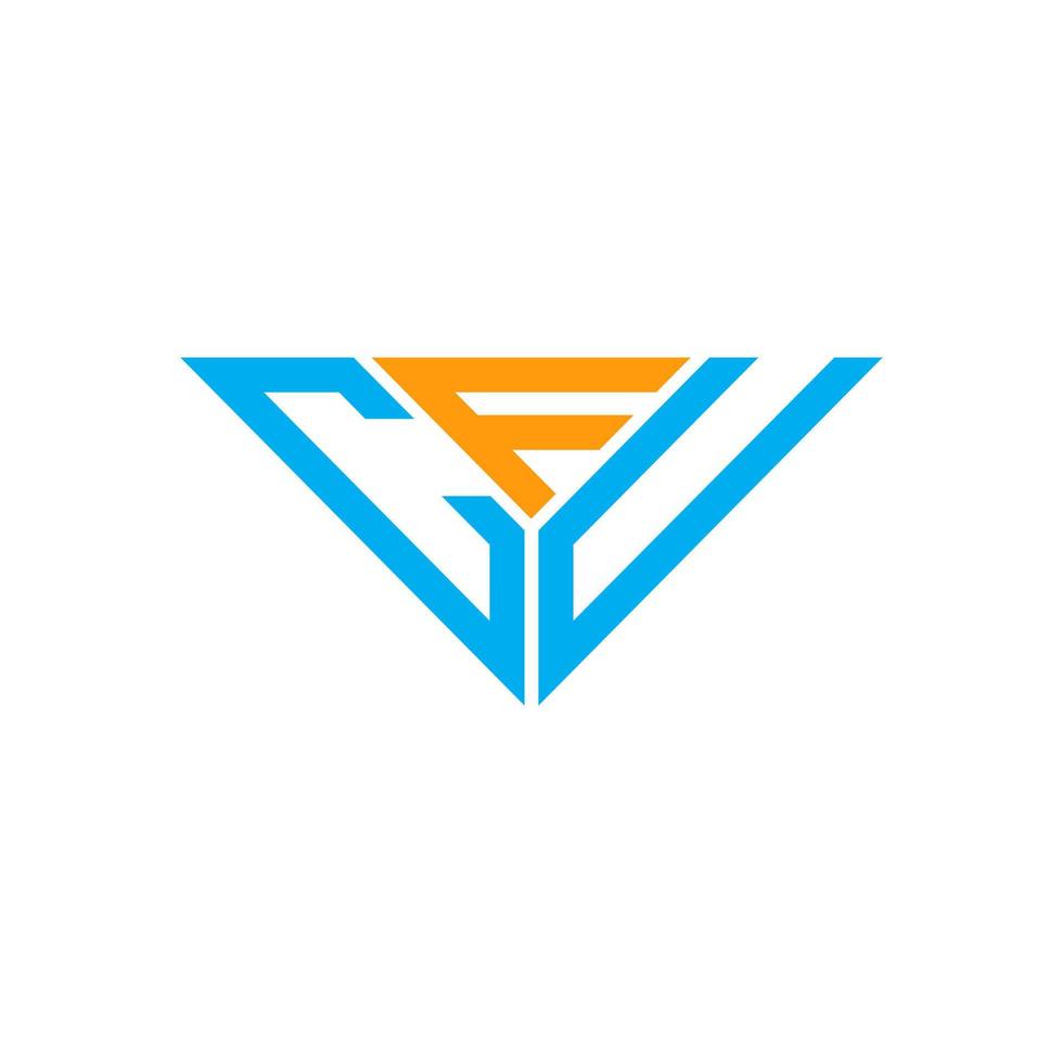 diseño creativo del logotipo de la letra cfu con gráfico vectorial, logotipo simple y moderno de cfu en forma de triángulo. vector
