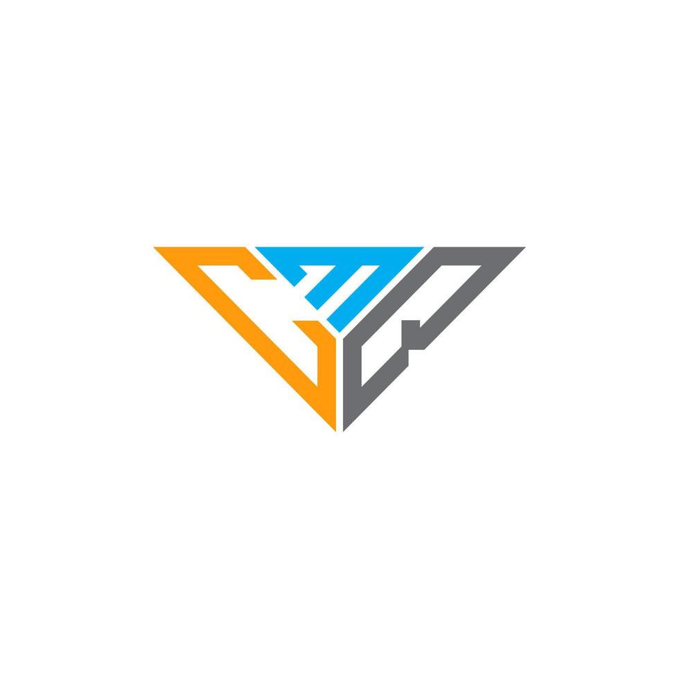 diseño creativo del logotipo de la letra cmp con gráfico vectorial, logotipo cmp simple y moderno en forma de triángulo. vector