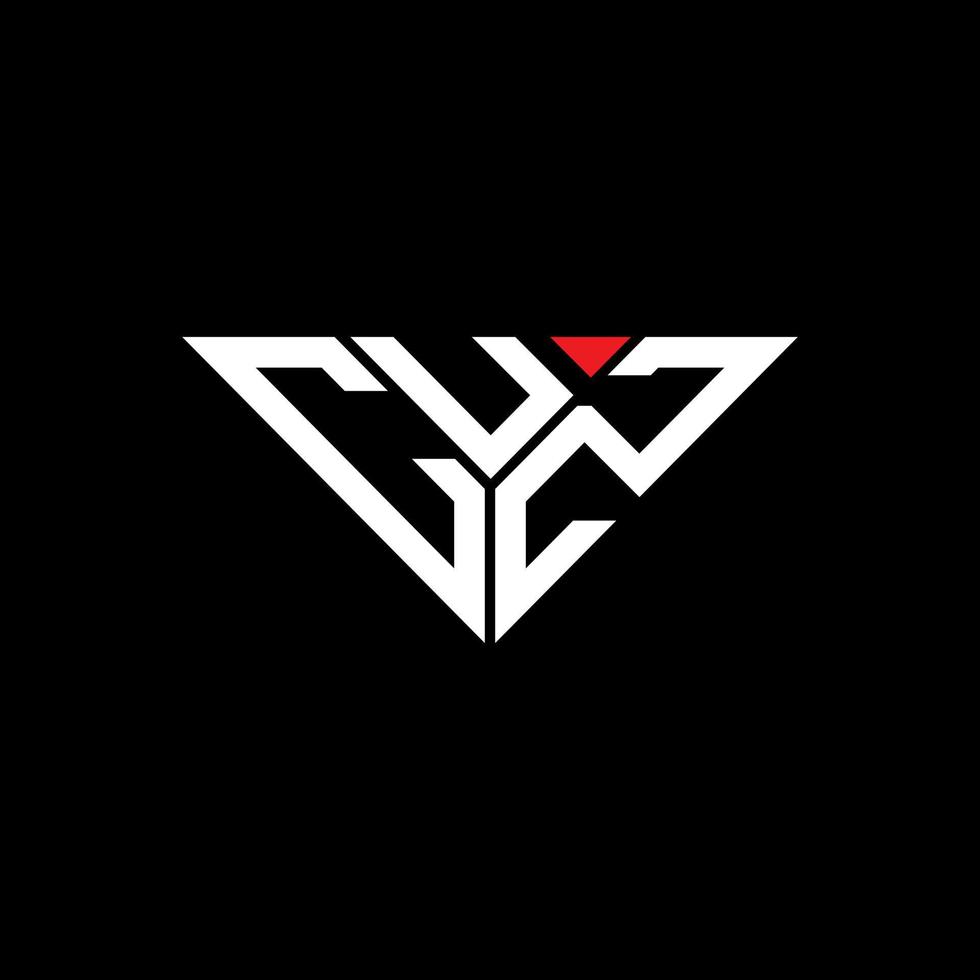 CUZ letter logo creative design with vector graphic, CUZ simple and modern logo in triangle shape.