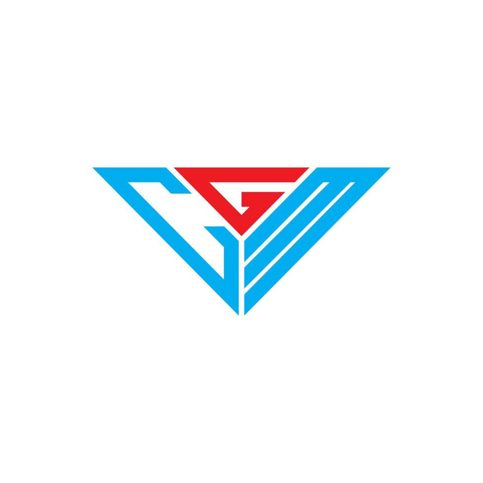 Diseño creativo del logotipo de la letra cgm con gráfico vectorial, logotipo cgm simple y moderno en forma de triángulo. vector
