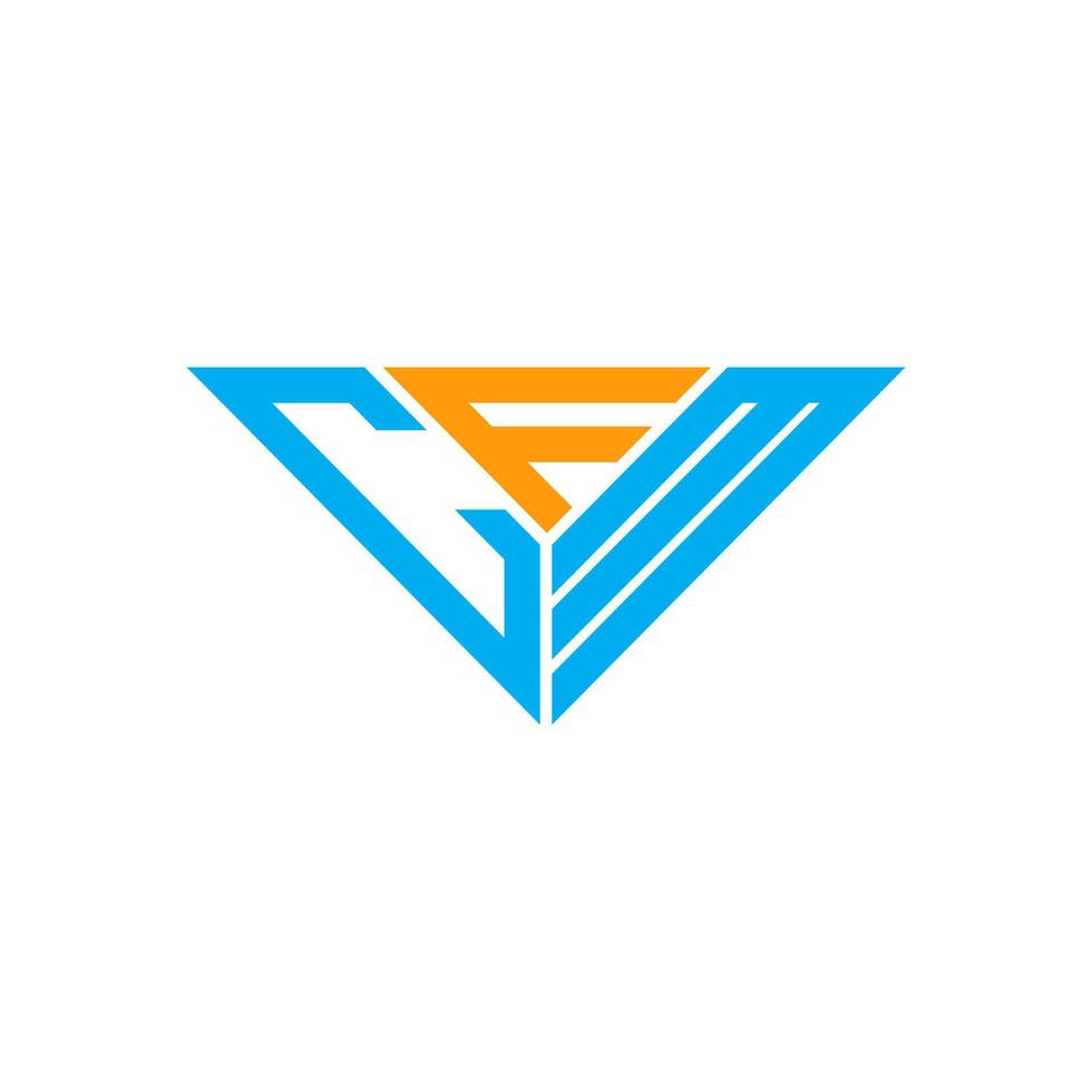 Diseño creativo del logotipo de la letra cfm con gráfico vectorial, logotipo simple y moderno de cfm en forma de triángulo. vector