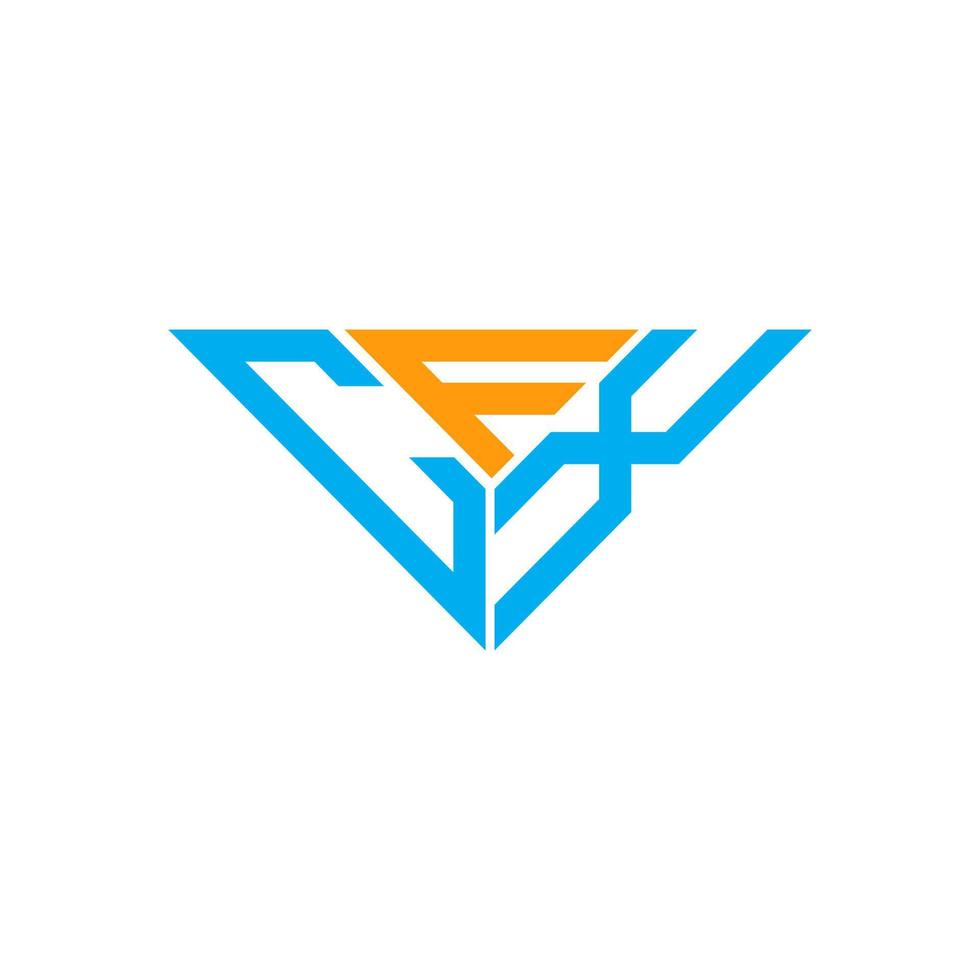 Diseño creativo del logotipo de la letra cfx con gráfico vectorial, logotipo simple y moderno de cfx en forma de triángulo. vector