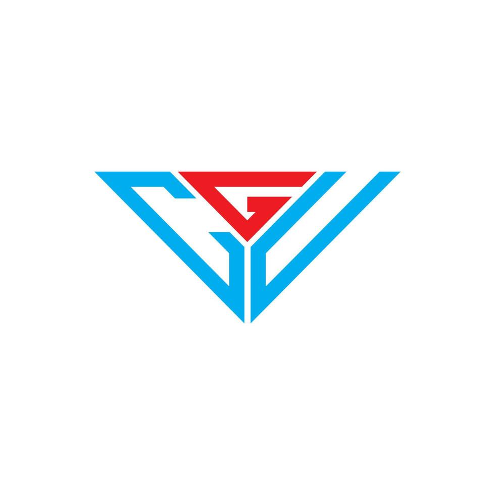 diseño creativo del logotipo de la letra cgu con gráfico vectorial, logotipo cgu simple y moderno en forma de triángulo. vector