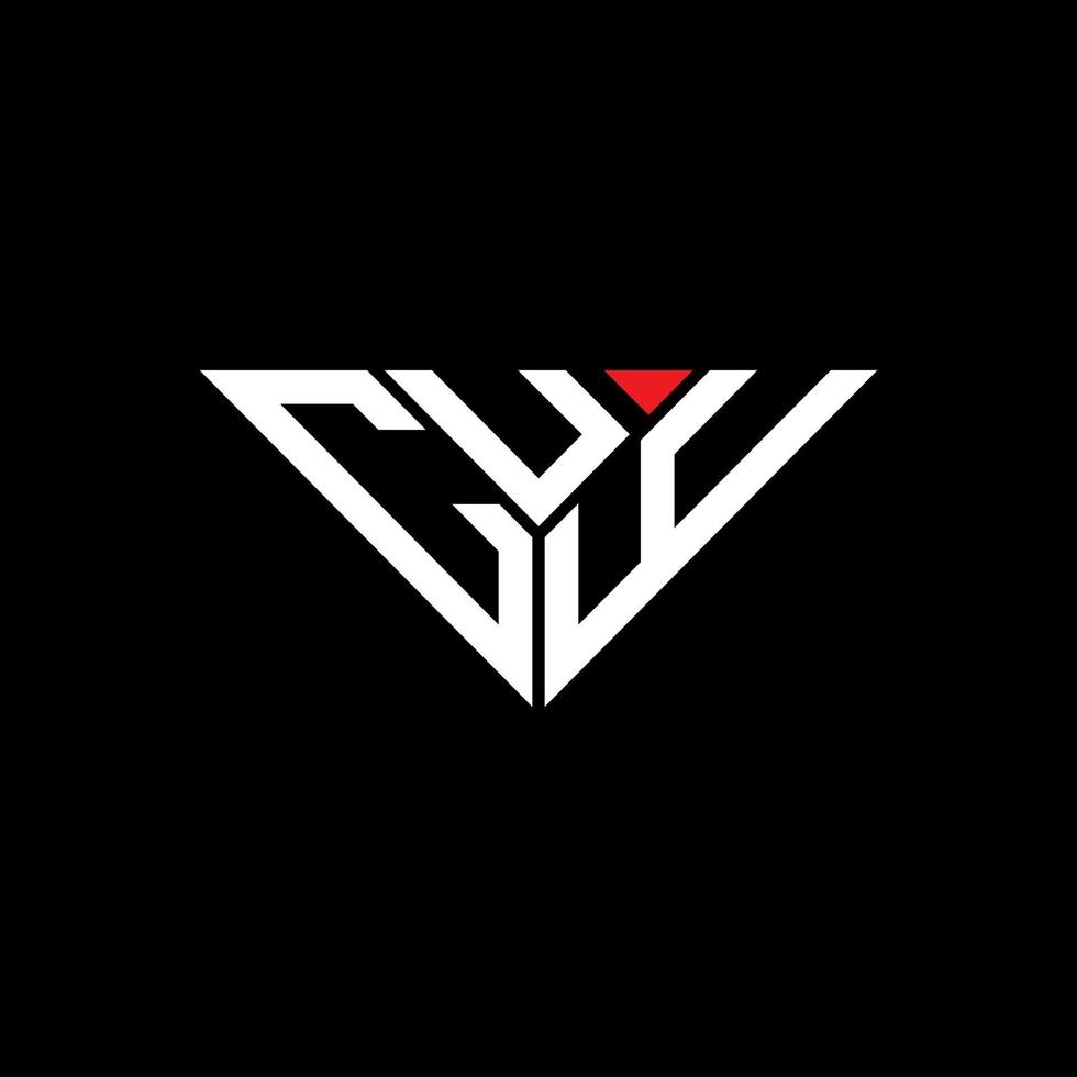 CUY letter logo creative design with vector graphic, CUY simple and modern logo in triangle shape.