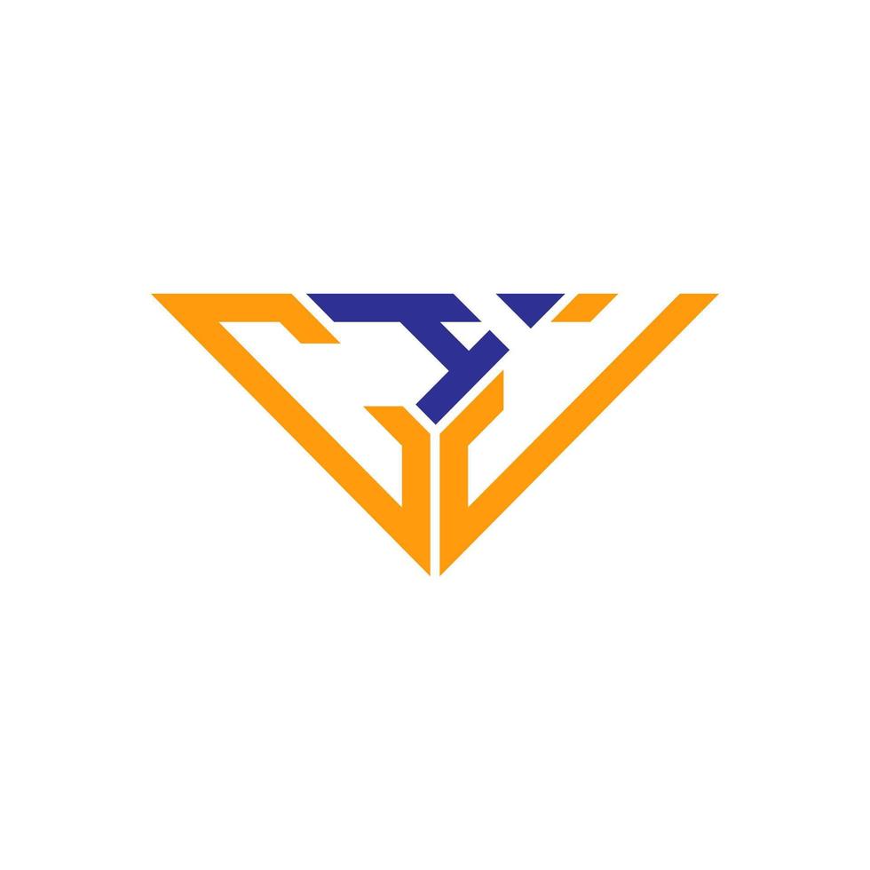 Diseño creativo del logotipo de la letra cij con gráfico vectorial, logotipo simple y moderno de cij en forma de triángulo. vector