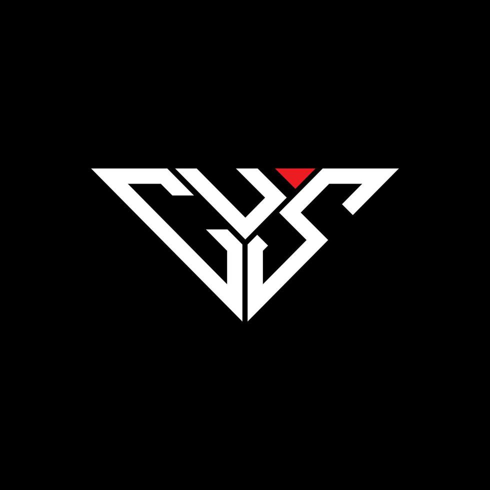 CUS letter logo creative design with vector graphic, CUS simple and modern logo in triangle shape.