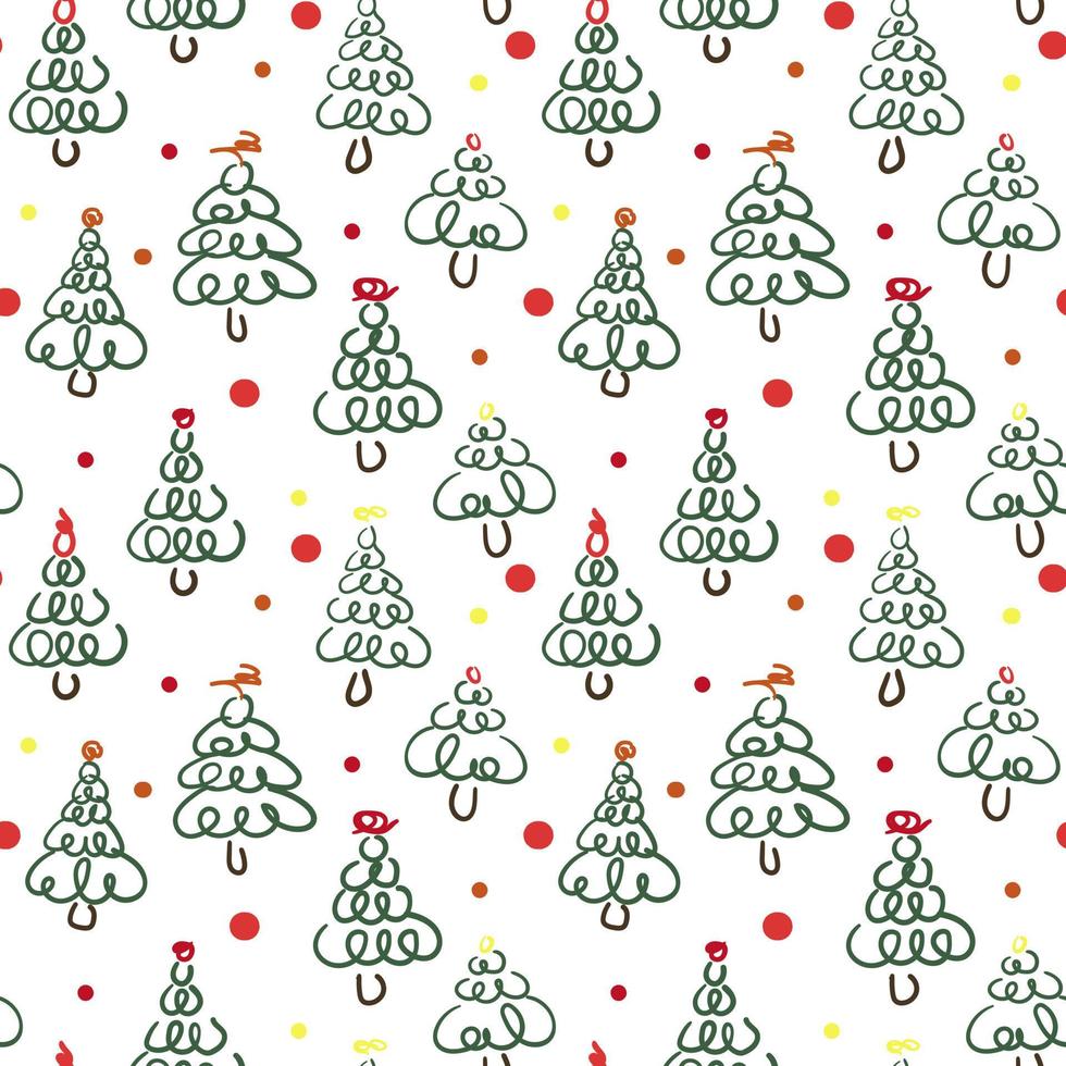 patrones de árboles de navidad para embalaje, impresión en textiles. el tema de año nuevo es un árbol de navidad en la masa. patrón transparente sobre un fondo transparente para productos impresos. vector