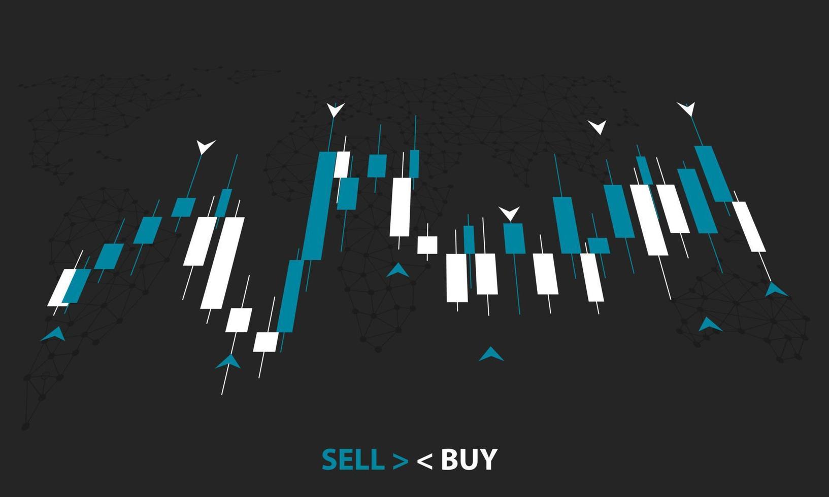 gráfico del mercado de valores vector