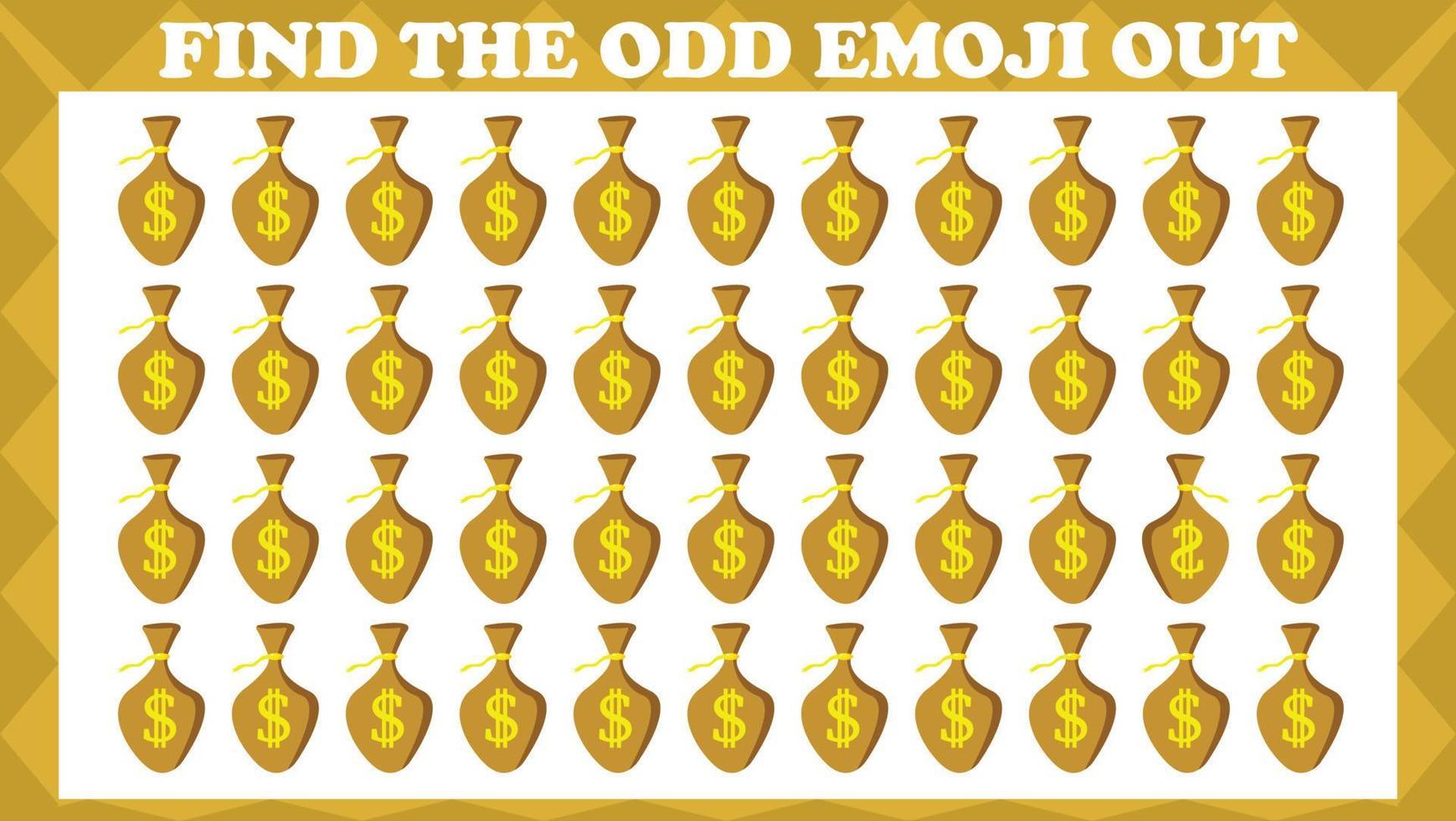 Find The Odd Emoji Out 4, Visual Logic Puzzle Game. Activity Game For Children. Vector Illustration.