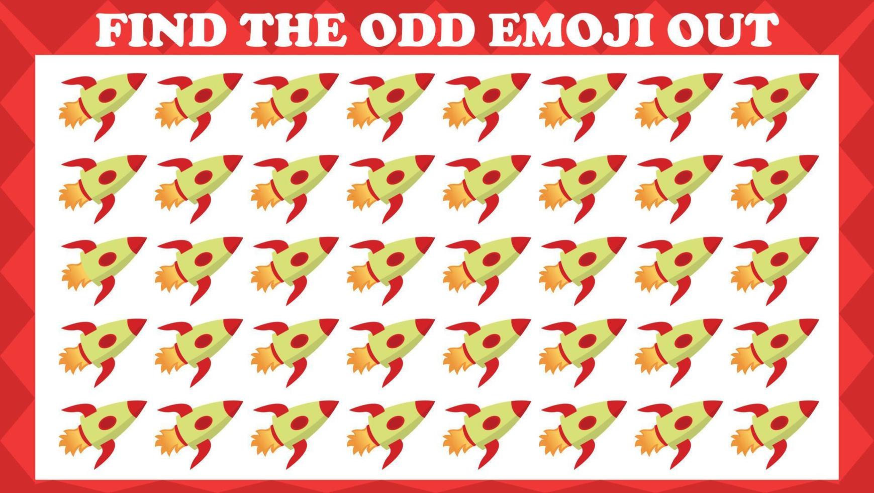Find The Odd Emoji Out 9, Visual Logic Puzzle Game. Activity Game For Children. Vector Illustration.