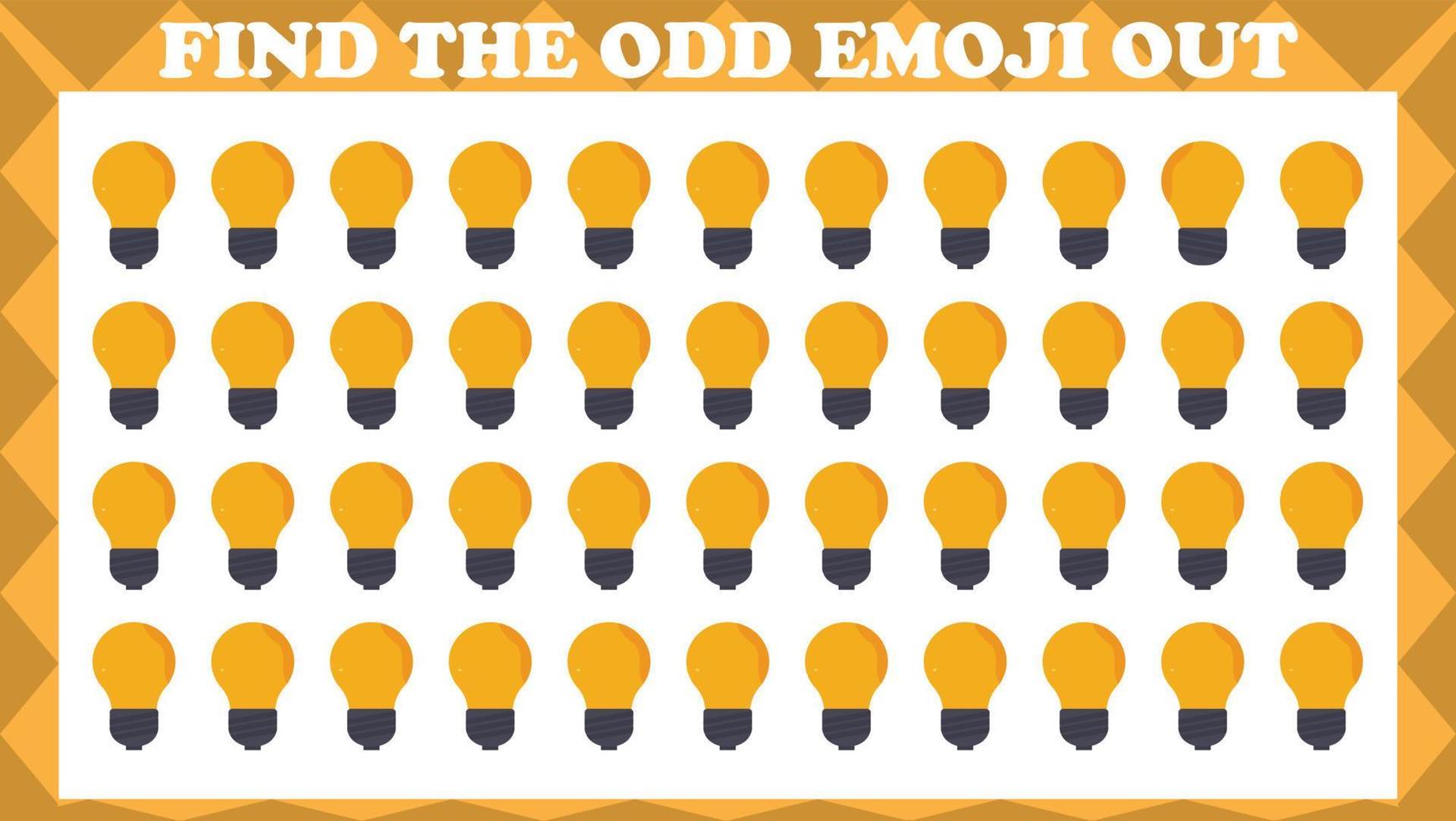 Find The Odd Emoji Out 18, Visual Logic Puzzle Game. Activity Game For Children. Vector Illustration.