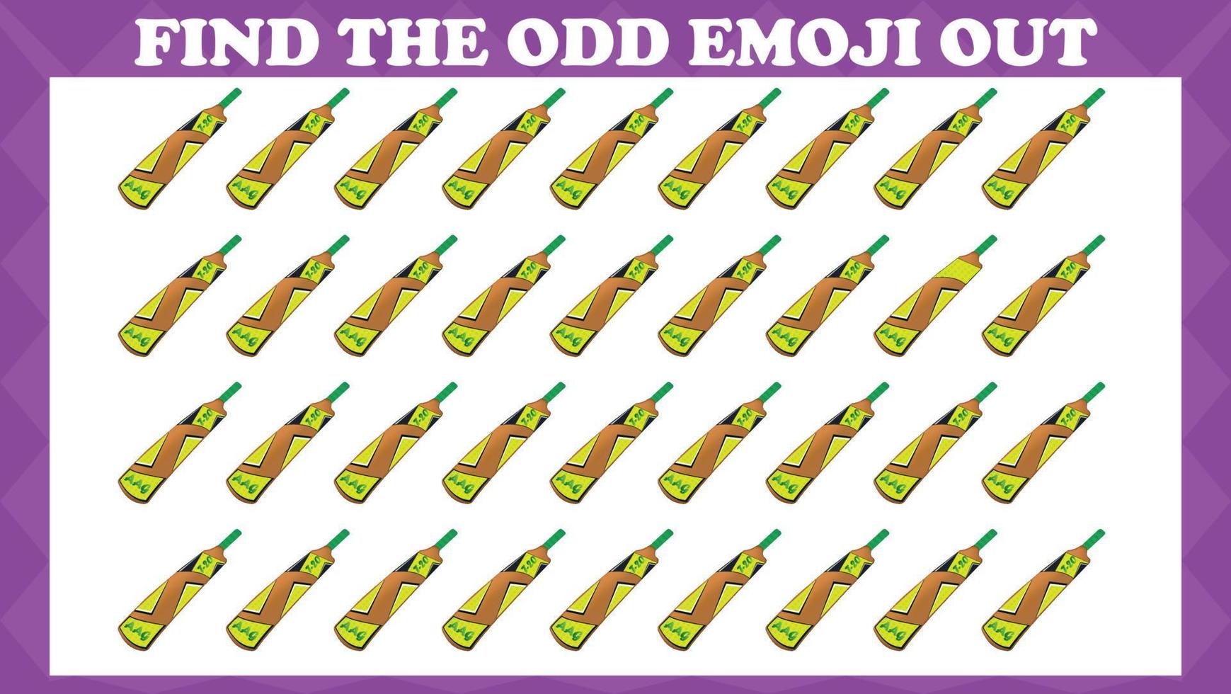 Find The Odd Emoji Out 1, Visual Logic Puzzle Game. Activity Game For Children. Vector Illustration.
