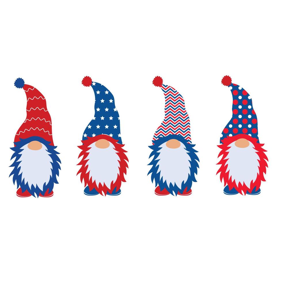 Patriotic Gnomes, Independence day happy 4th july and usa theme vector