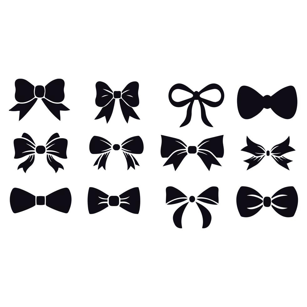 bow icons set vector design