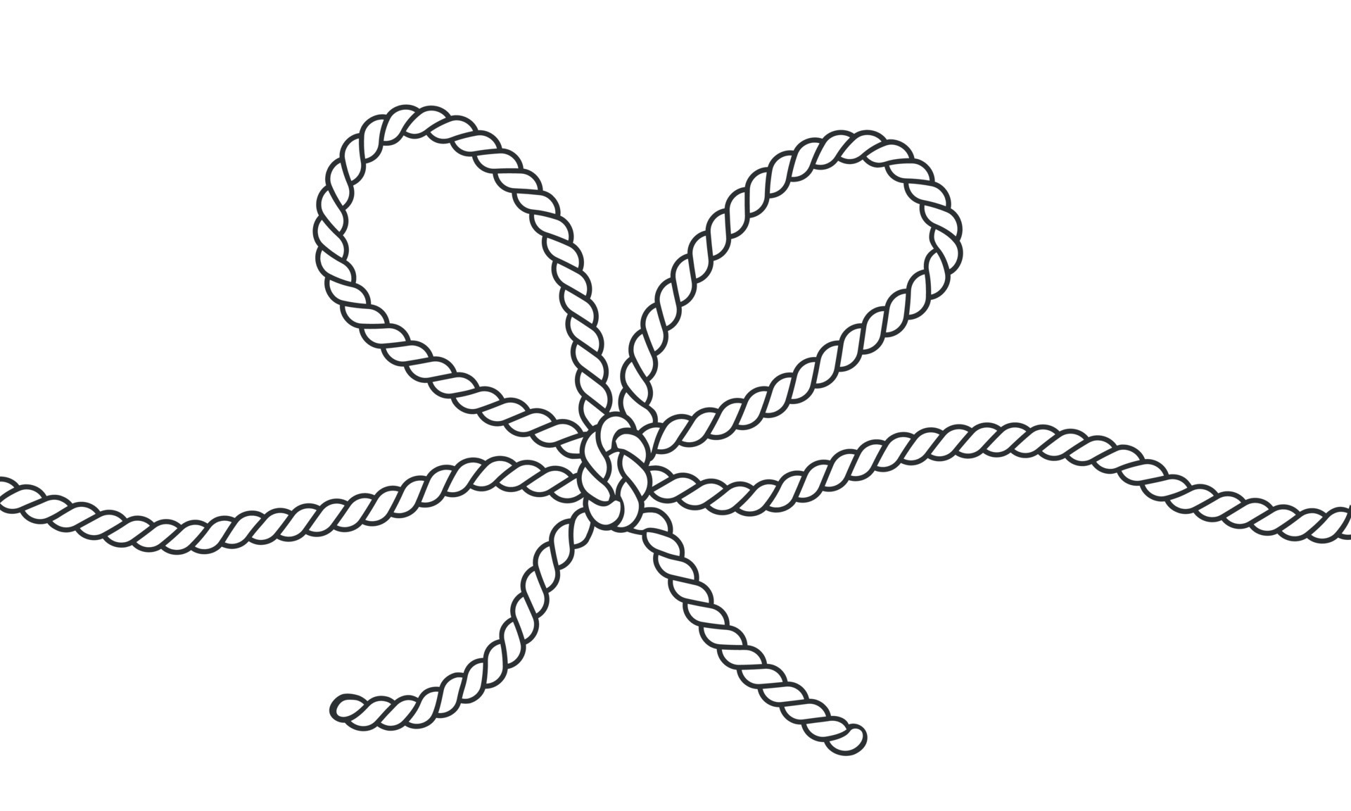 Rope tie line art. Bow, decorative element. Vector illustration 11959416  Vector Art at Vecteezy