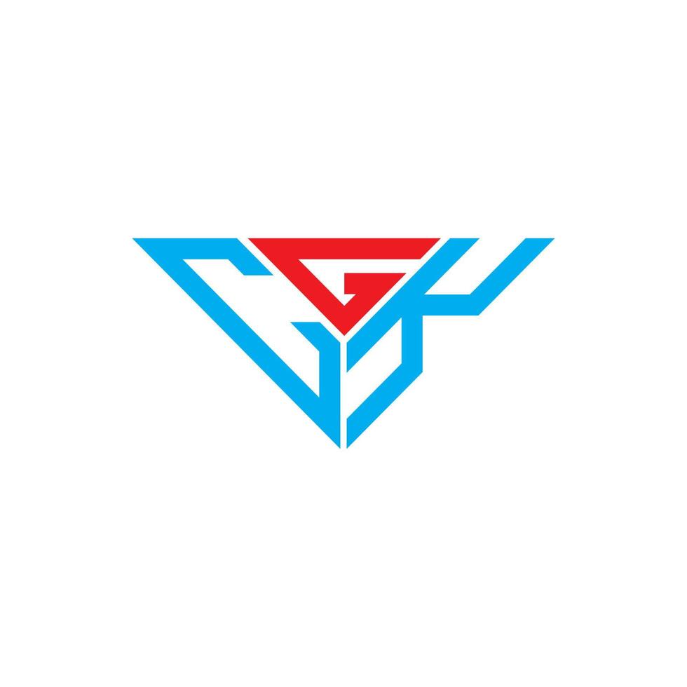Diseño creativo del logotipo de la letra cgk con gráfico vectorial, logotipo cgk simple y moderno en forma de triángulo. vector