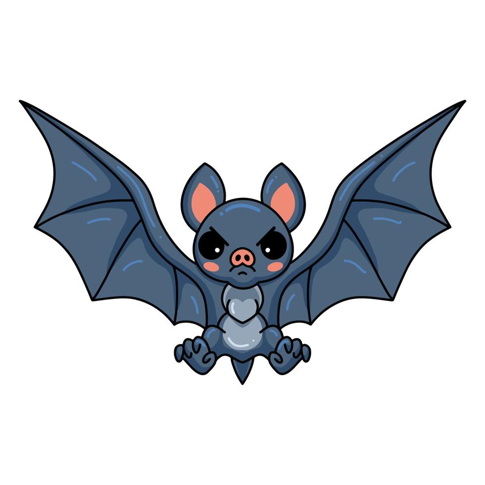 Cute little bat cartoon flying vector