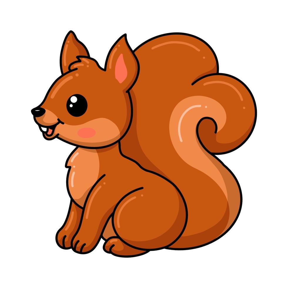 Cute little squirrel cartoon sitting vector