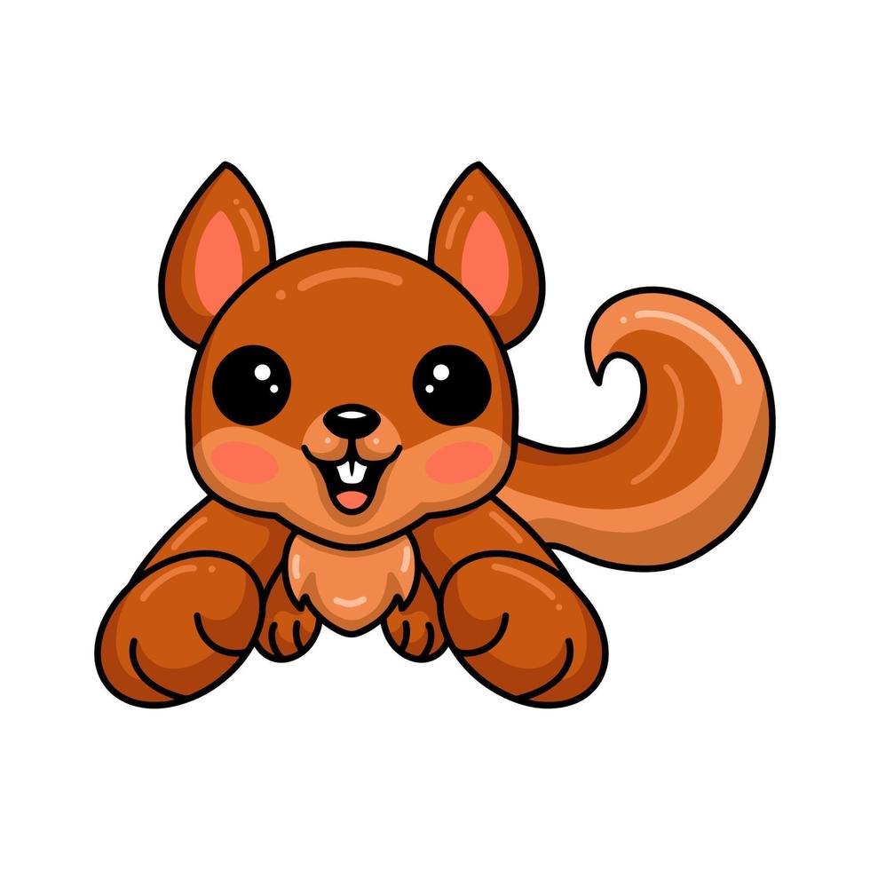 Cute little squirrel cartoon leaping vector