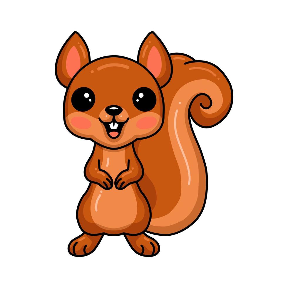 Cute little squirrel cartoon standing vector