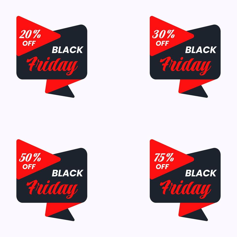 black friday promotional sale tag set vector