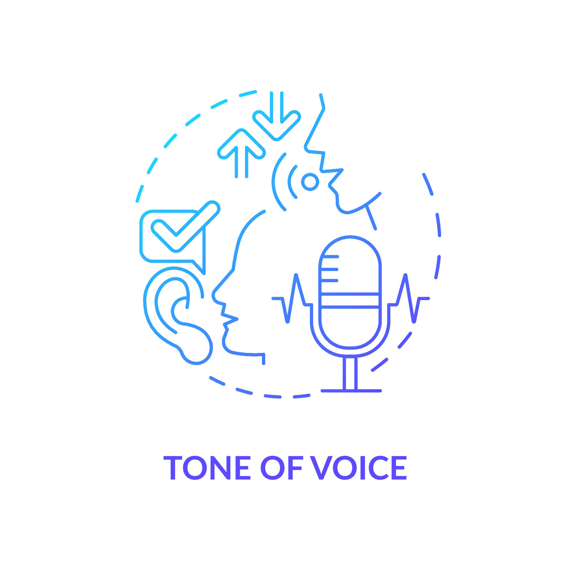 Tone of blue gradient concept icon. Non-verbal communication element abstract idea thin line illustration. Conveying messages. Isolated outline drawing. 11959567 Vector Art at Vecteezy