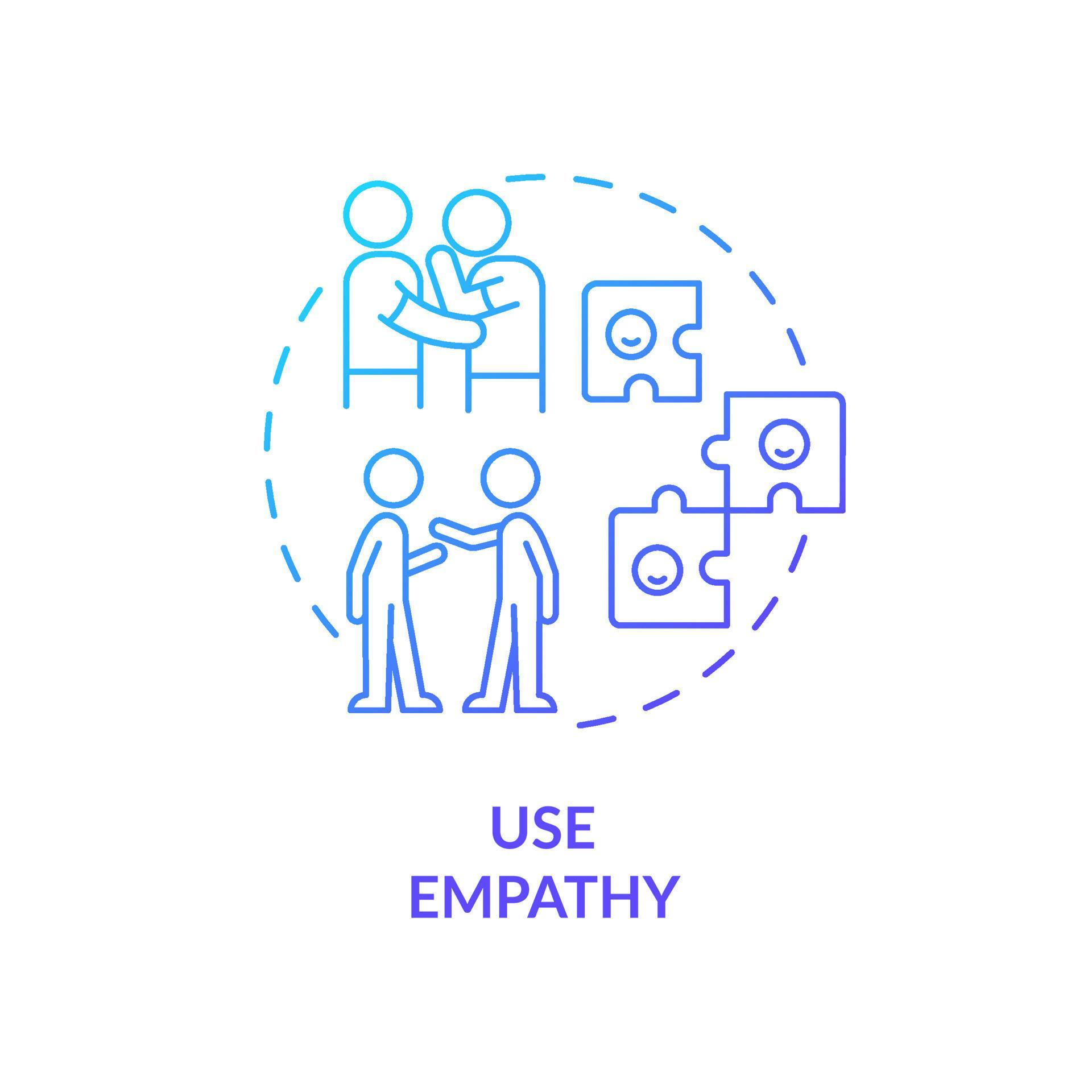 Use empathy blue gradient concept icon. Developing emotional awareness