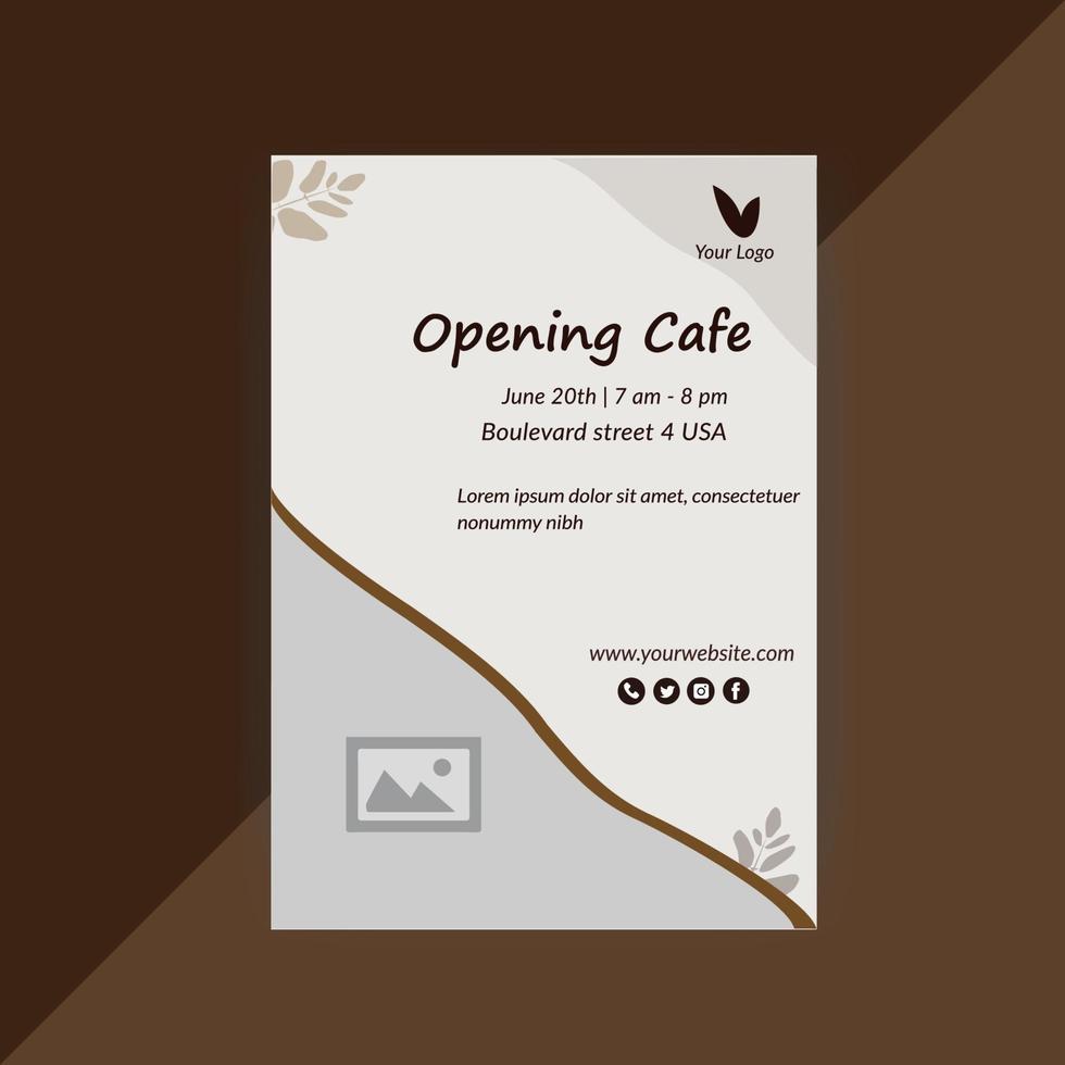 opening cafe card design vector