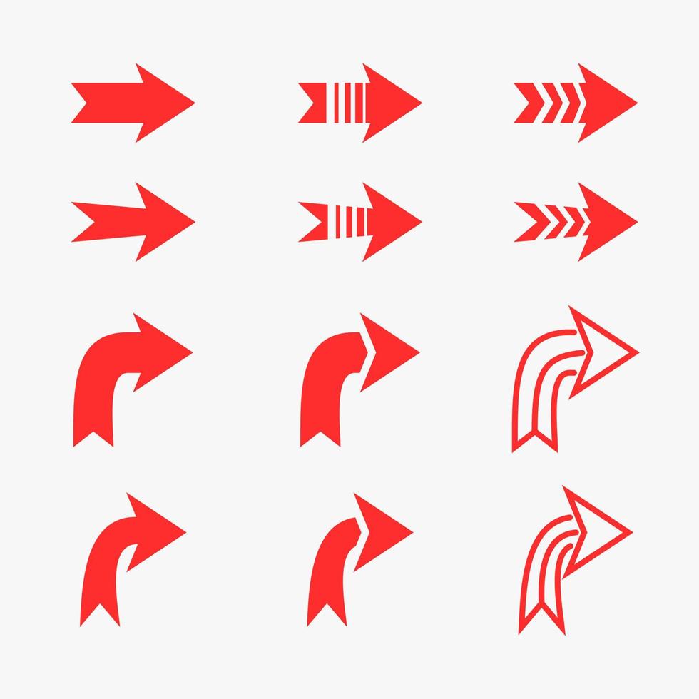 iconos forma de flecha y línea vector