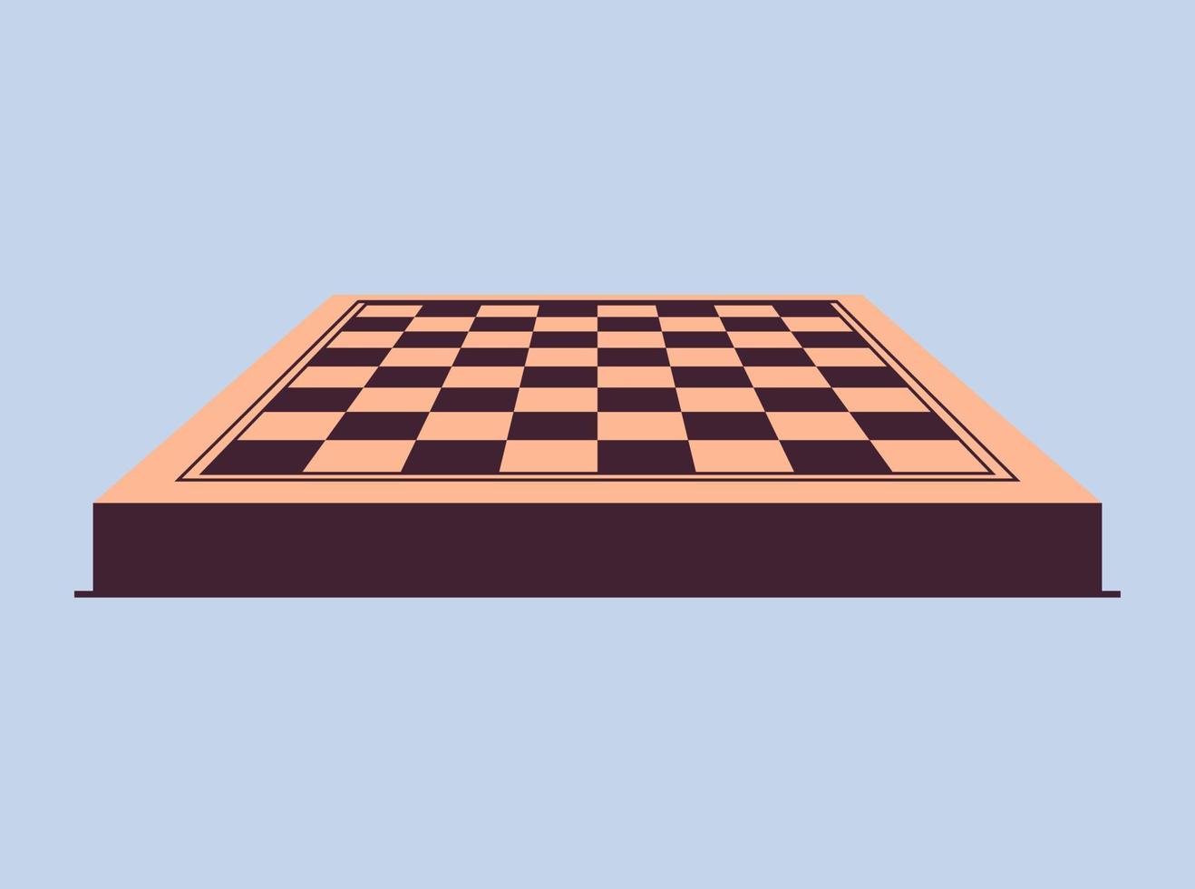tablero de ajedrez y juego de estrategia de tablero de ajedrez blanco oscuro a cuadros, actividad de pasatiempo inteligente, competencia o concepto de torneo ilustración vectorial plana. vector