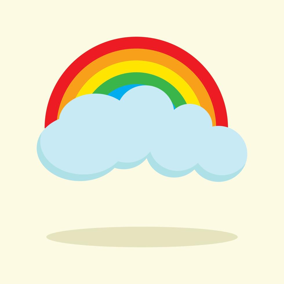 Rainbow with cloud illustration, Vector, Children book. vector