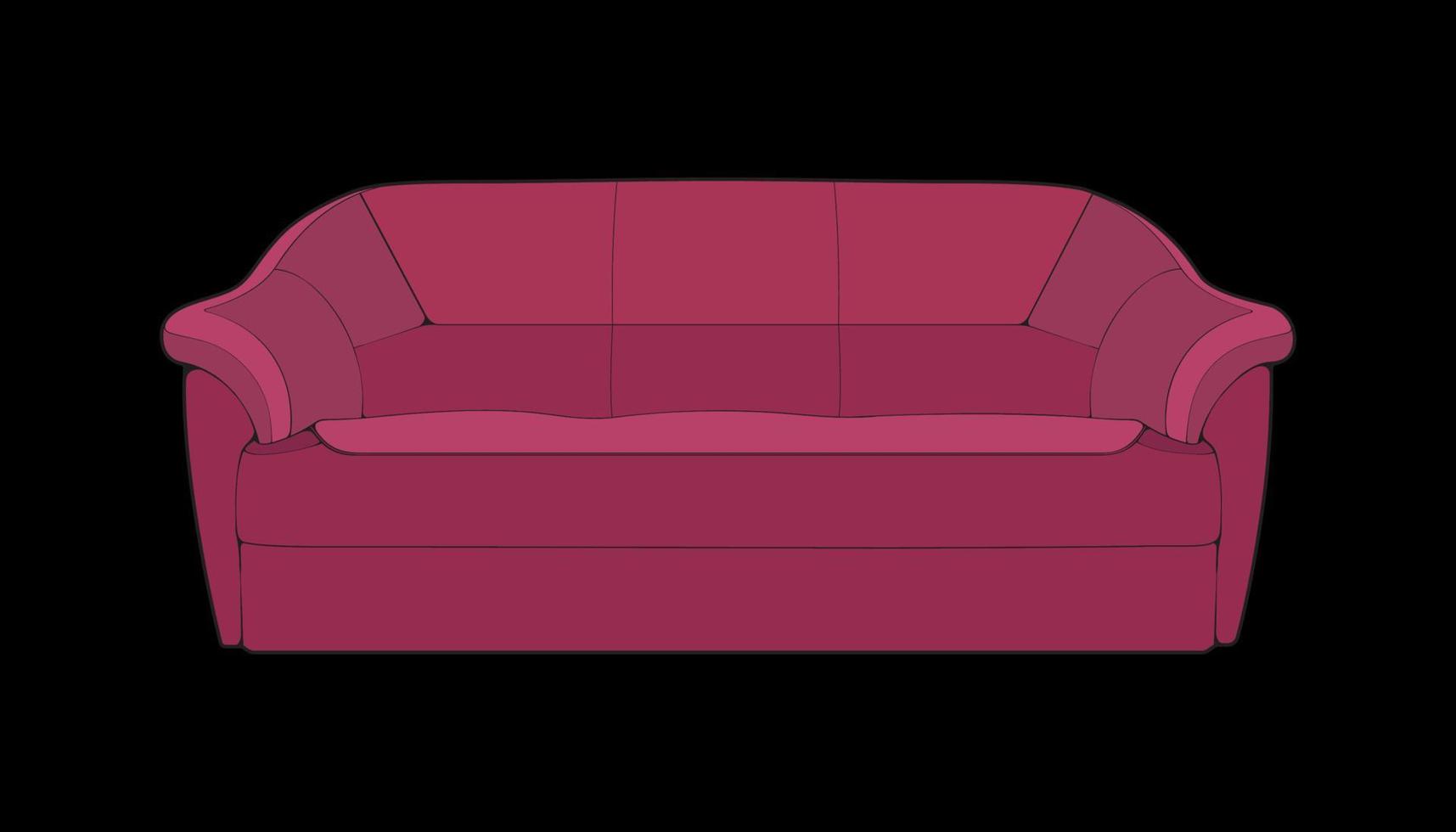 Sofa or couch color block illustrator. color block furniture for living room. Vector illustration.