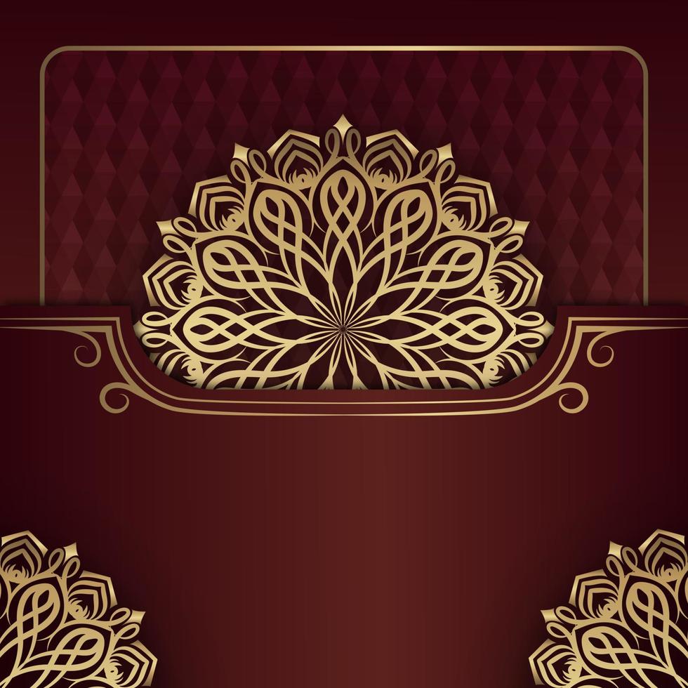 mandala background, round gold ornament vector