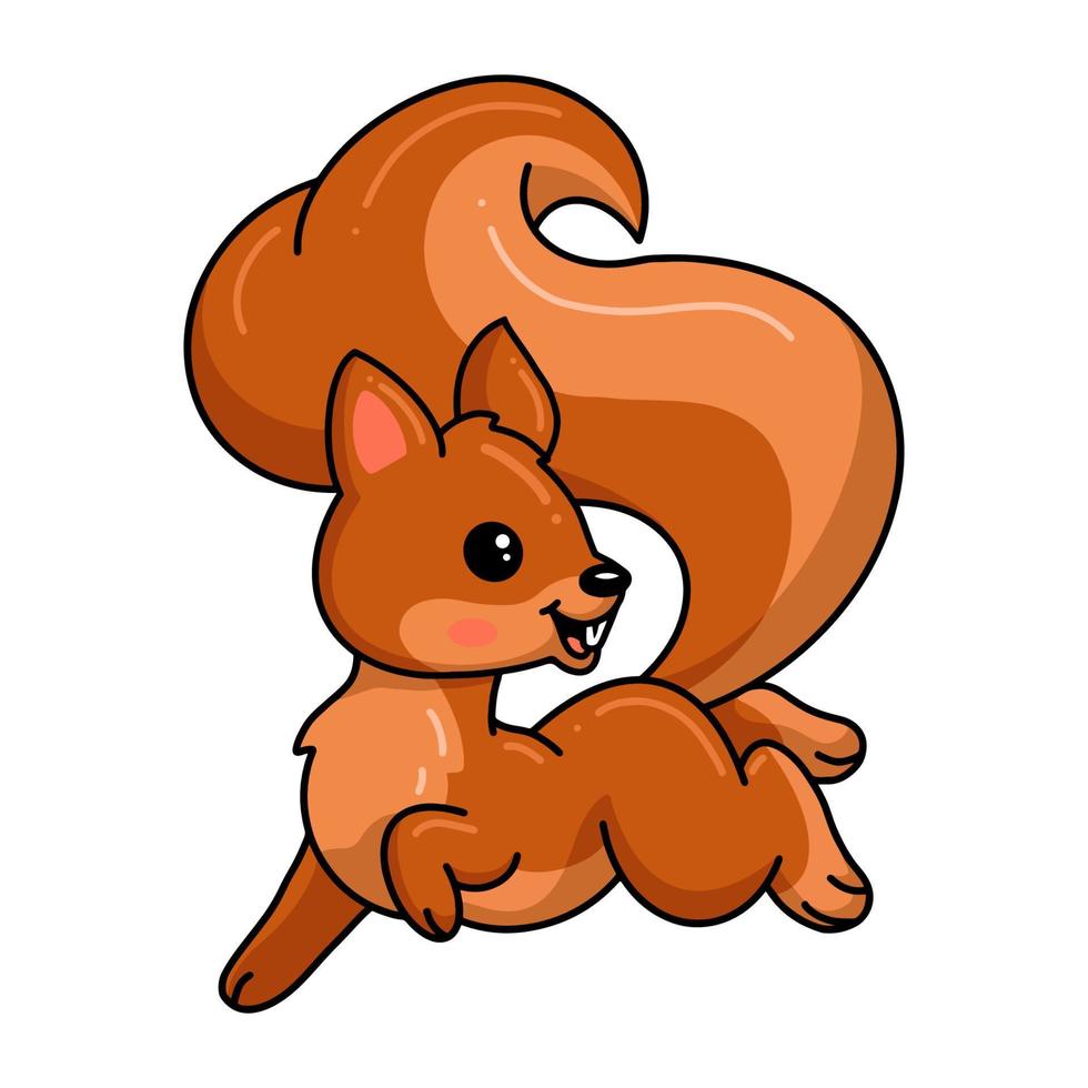 Cute little squirrel cartoon posing vector