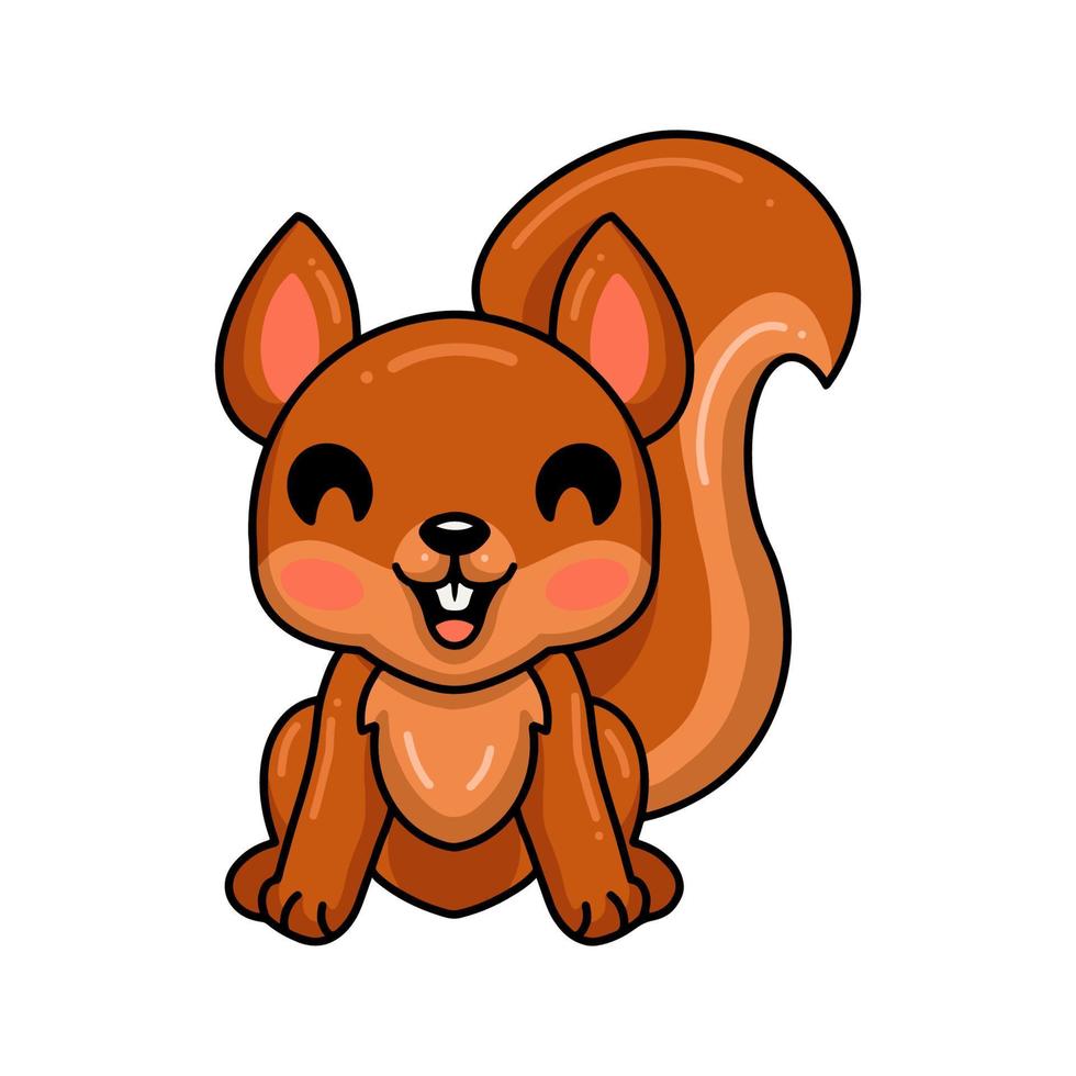Cute little squirrel cartoon sitting vector