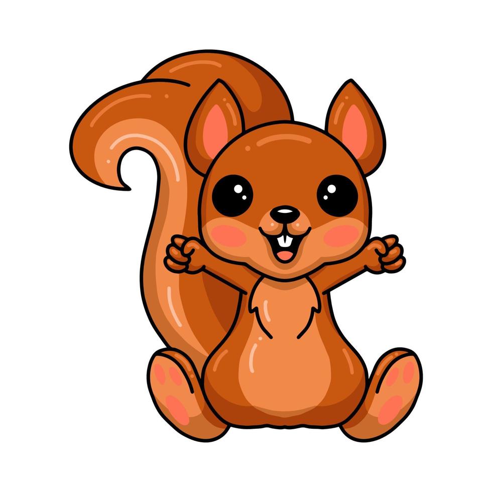Cute little squirrel cartoon sitting vector