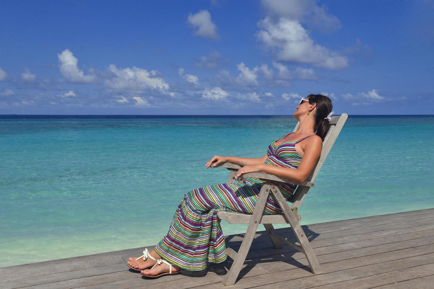 happy woman enjoy  summer time photo