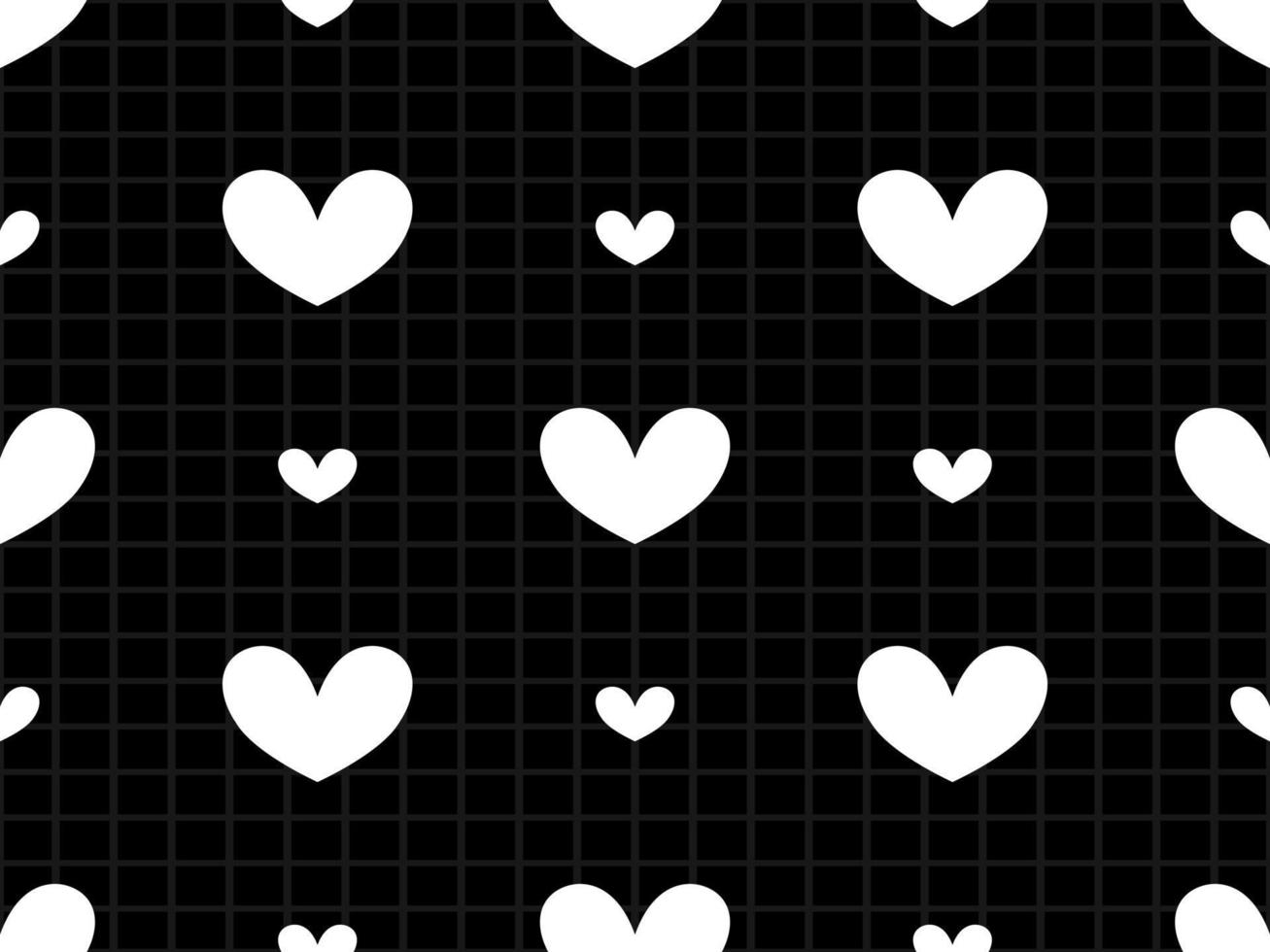 Heart cartoon character seamless pattern on black background vector