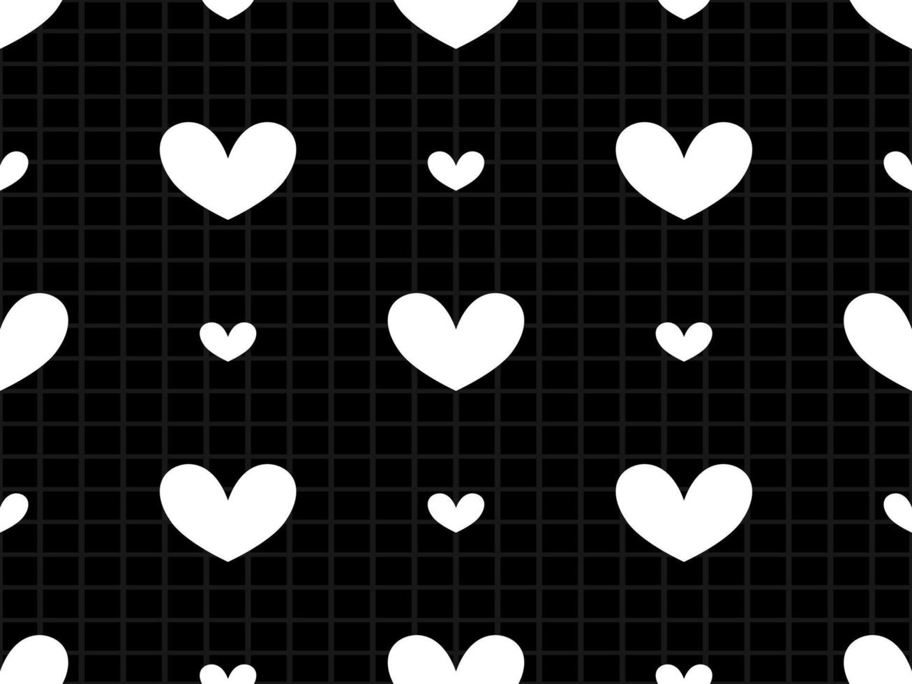 corazón, caricatura, carácter, seamless, patrón, en, fondo negro vector