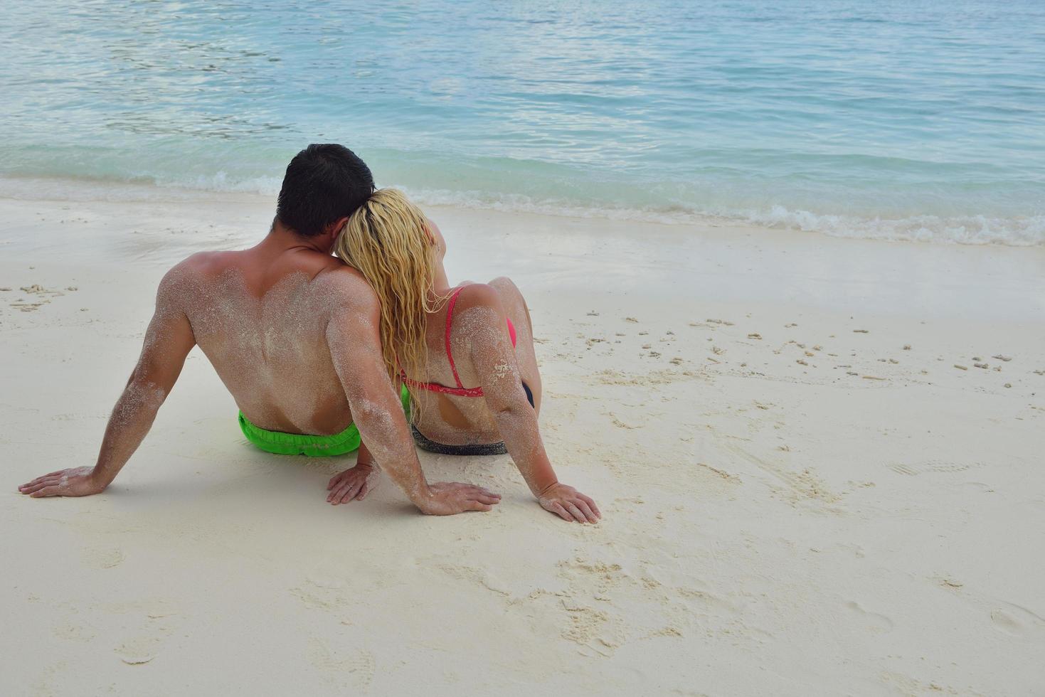 happy young  couple at summer vacation have fun and relax photo