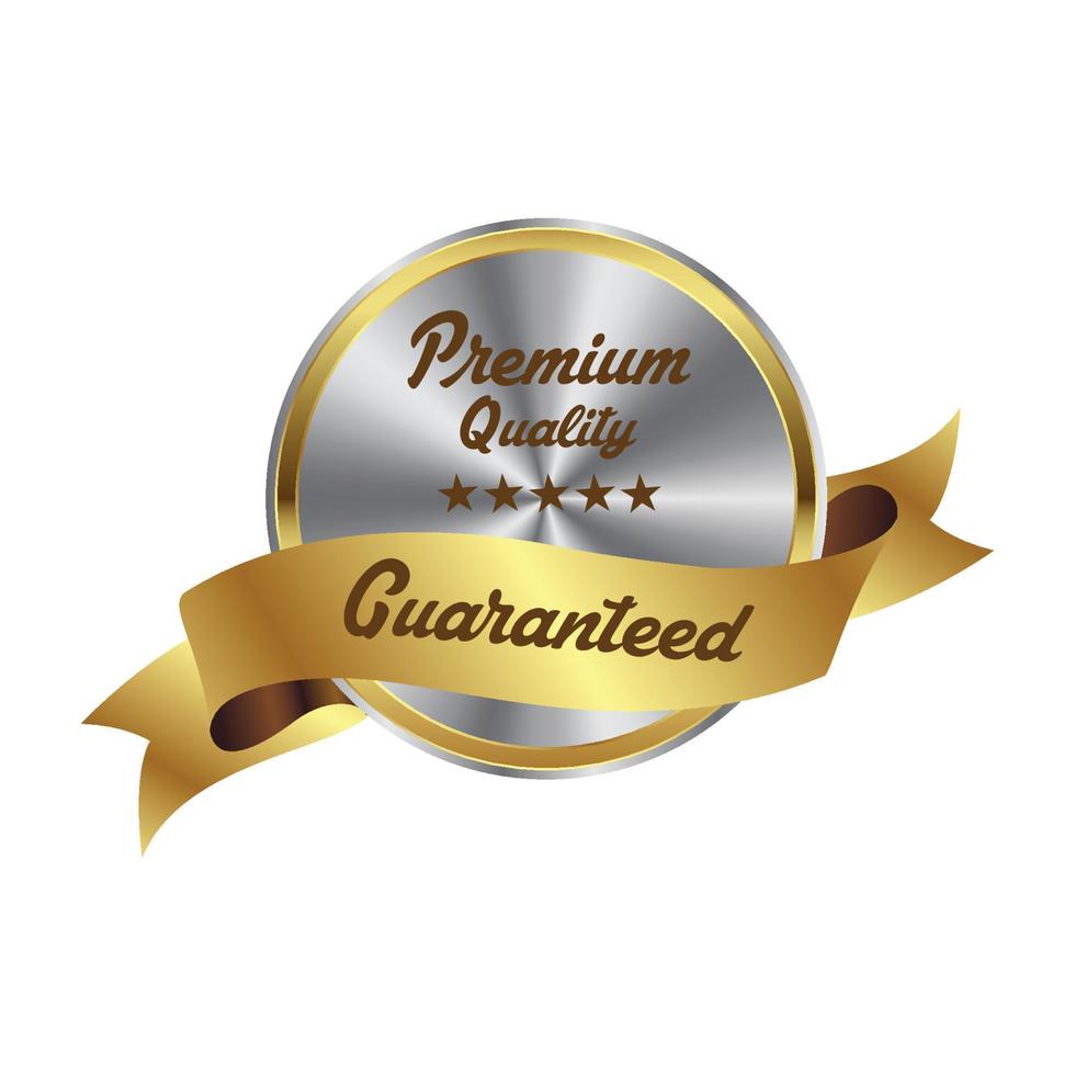 Sparkle golden and silver mixed premium quality badge vector