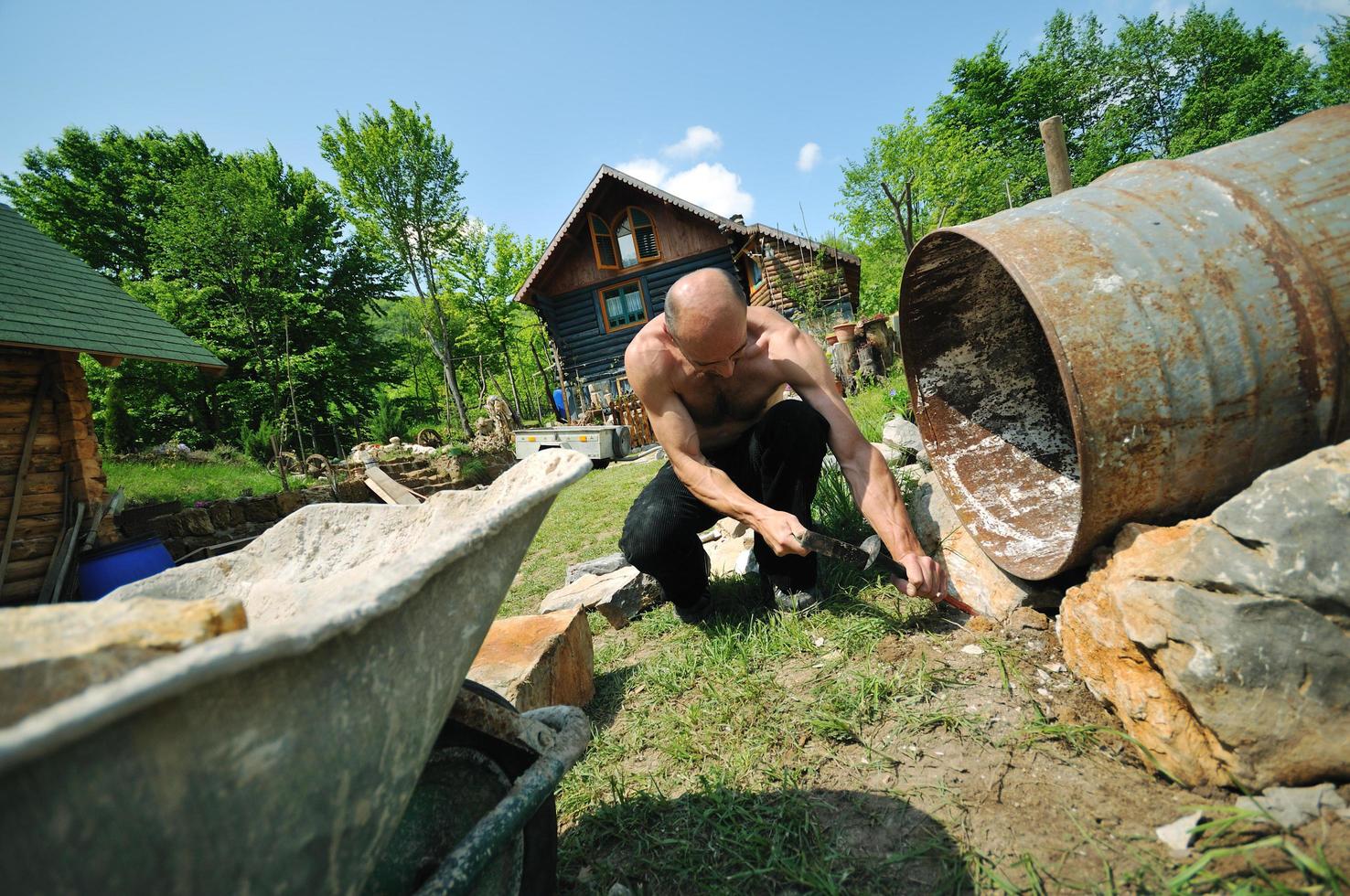 man garden work photo